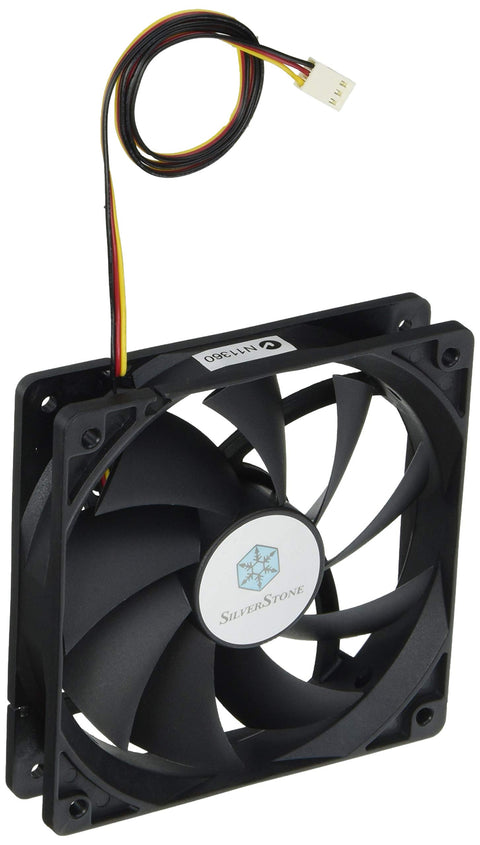 Silverstone Tek 120mm High Airflow and Less Noise with 9-Bladed Design Computer Case Fan Cooling, Clear FN121-P
