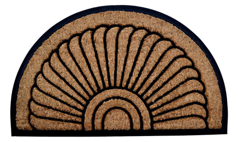 Imports Decor Half-round Rubber Back Coir Doormat, Sunrise, 24-Inch by 36-Inch