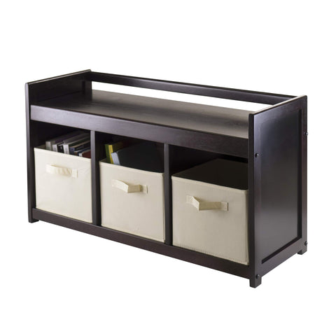 Winsome Addison Bench, 3 small, Espresso/Chocolate