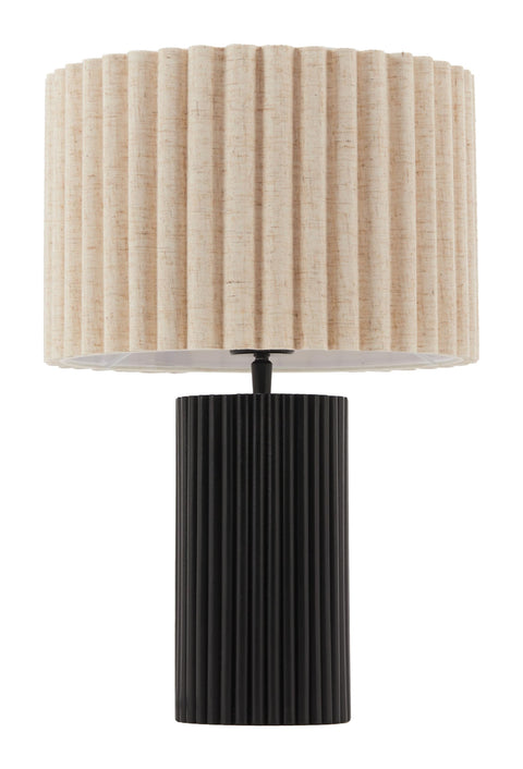 Zuo Aurora Table Lamp Beige & Black, White Table Lamp, Modern Style, Works with dimmer (Dimmer Not Included), PVC, Lighting Table Lamps, 11.8" W x 11.8" D x 17.1" H