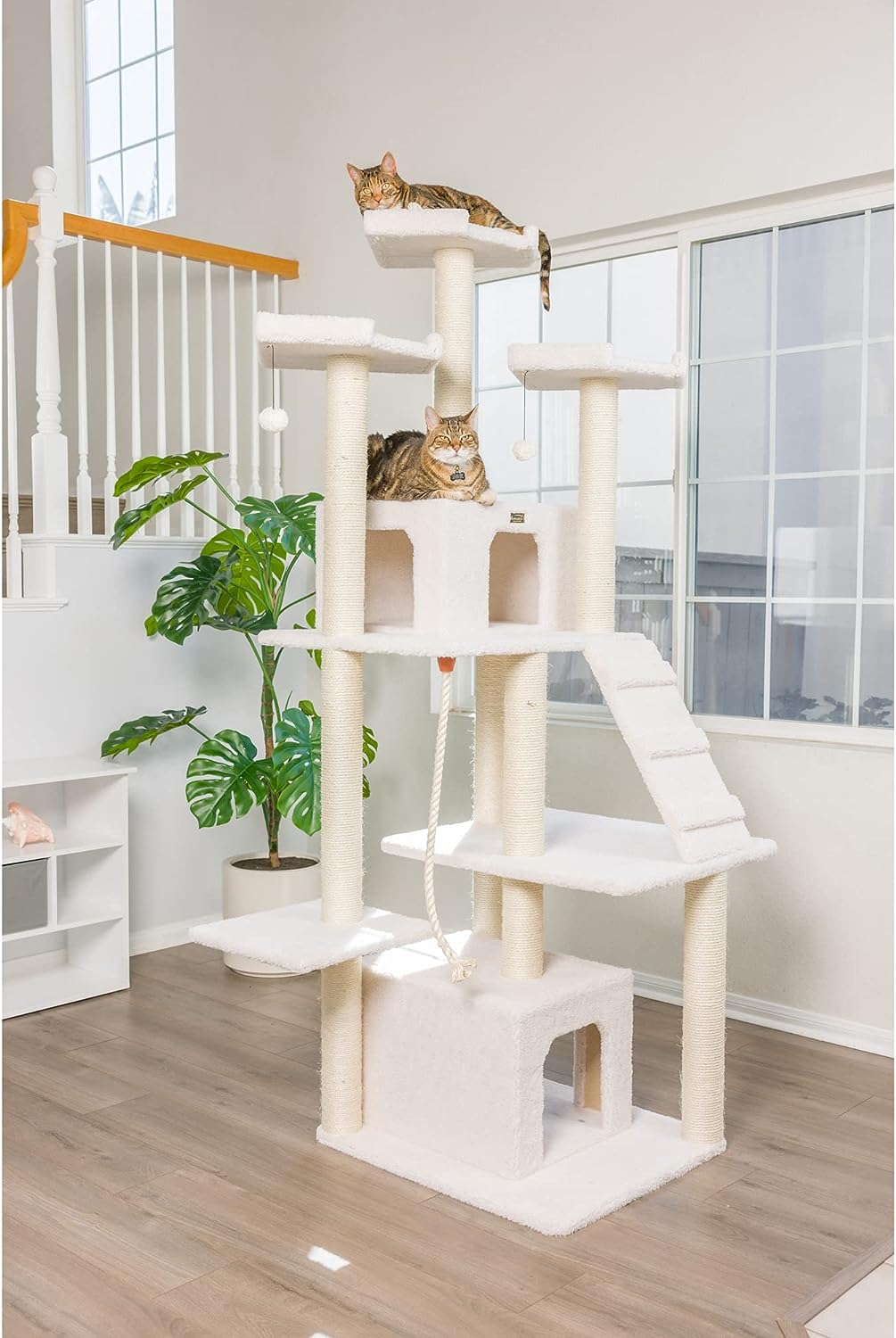 Armarkat B8201 Classic Cat Tree in Ivory, Jackson Galaxy Approved, Real Wood Multi Levels Cat Jungle Furniture