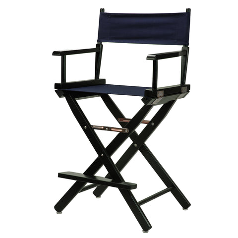 Casual Home 24" Director's Chair Black Frame-with Navy Canvas, Counter Height