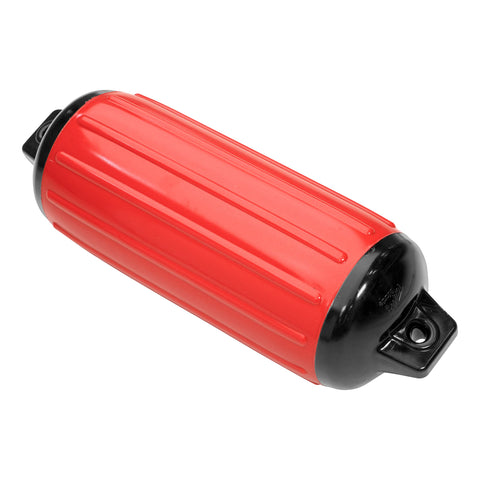 Taylor Made Super Gard Boat Fender, Ruby Red (6.5" x 22") Double-Molded Ends, Ribbed Technology to Minimize Roll, Rubber Football Needle Inflation Valve, Marine-Grade Vinyl, 5/8" Eyelets - 955622