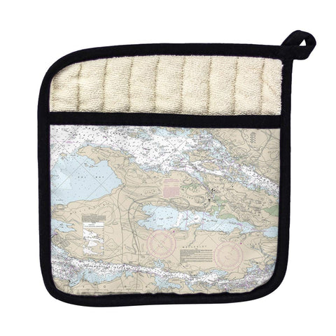 Betsy Drake PT797 American Narrows NY Nautical Map Pot Holder