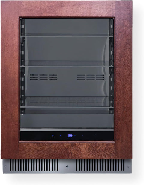 Summit 24 Inch Beverage Refrigerator with Glass Door, 3.5 Cu.ft., Shallow Depth Undercounter, Commercially Approved- SDHG2443PNR (RHD, Panel Ready) (Panel not included)