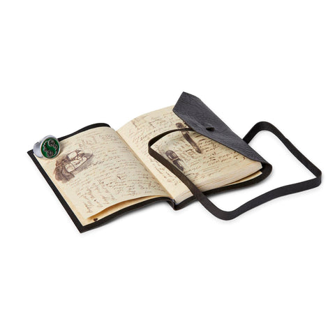 Doctor Who "Journal of Impossible Things" Journal With Masters Ring Set - Features Leather-Style Cover With Blank & Printed Pages - Adjustable Silver Ring - Seen On BBC Series "End Of Time" Episode