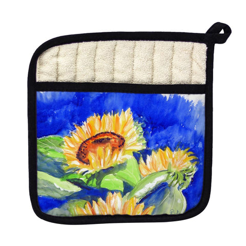 Betsy Drake PT775 Gold Rising Sunflower Pot Holder