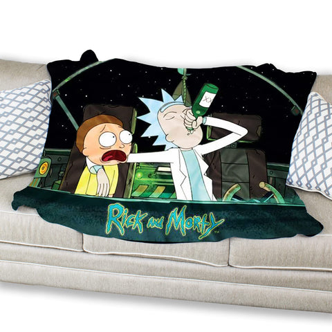 Rick and Morty Spaceship 45 x 60 Inch Fleece Throw Blanket