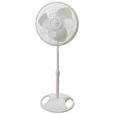 Lasko 2520 16 Inch 3-Speed Quiet Adjustable Tilting Wide-Area Oscillating Standing Pedestal Fan for Bedroom, Kitchen, Home, and Office, White