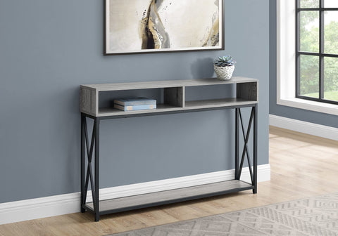 Monarch Specialties I 3572 Accent Table, Console, Entryway, Narrow, Sofa, Living Room, Bedroom, Metal, Laminate, Grey, Black, Contemporary, Modern