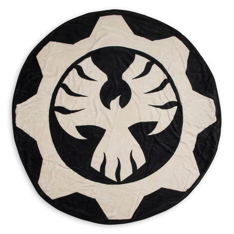 Gears of War Fleece Throw Blanket - Round 60-Inch Phoenix Omen Logo - Plush Design for Couch, Bed, Chair - Great Sleep Comforter Gift for Fans and Collectors - Licensed Epic Games Merchandise