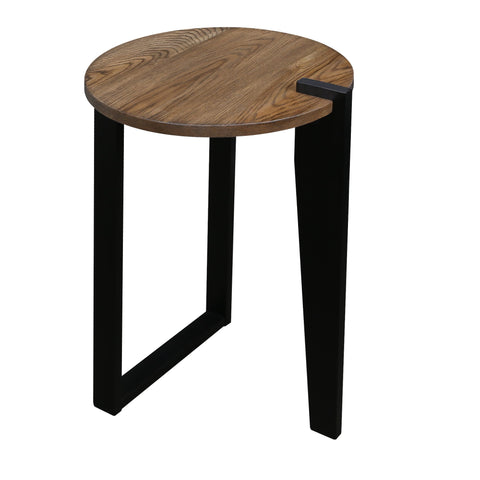American Trails 16" Sundial Round End Table with Solid American Hardwood, Two-tone (Forest Gray,black)