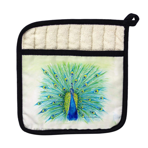 Betsy Drake PT758 Peacock Pot Holder