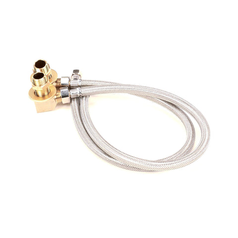 T&S Brass B-0230-KIT Inlet Kit with 1/2-Inch Npt Nipple, Close Elbows and 24-Inch Flex Supply Hoses