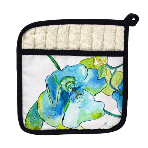 Betsy Drake PT1115 Blue Hibiscus Pot Holder
