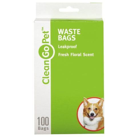 Clean Go Pet Fresh Scent Doggy Waste Bags, 100-Count - Convenient, Leakproof, Plastic, Scented Poop Bags