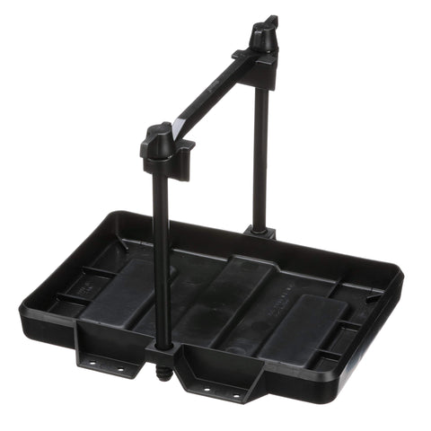 Attwood Adjustable Battery Tray, for 24 & 24M Series Batteries, Heavy-Duty Black Plastic, Height-Adjustable Crossbar, 9090-5