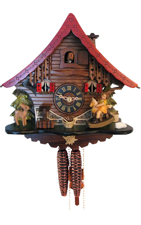 ENGSTLER 4715 Weight-Driven Cuckoo Clock - Full Size - - 10"" H x 10"" W x 6.5"" D