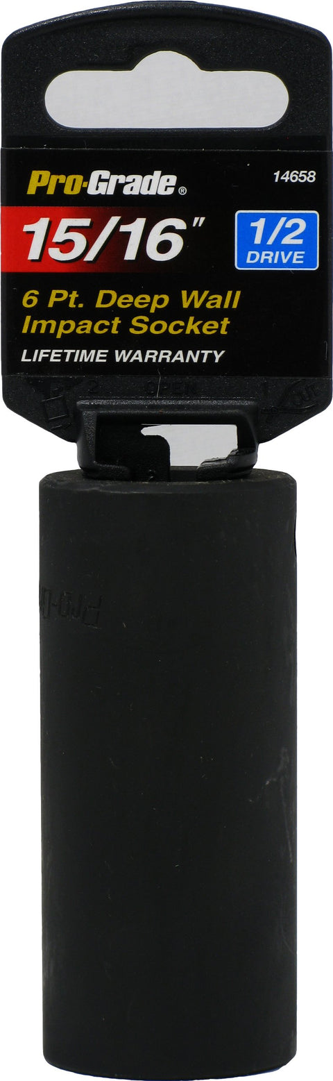 Pro-Grade 14658 1/2-Inch Drive with 6 Point Deep 15/16-Inch Impact Socket