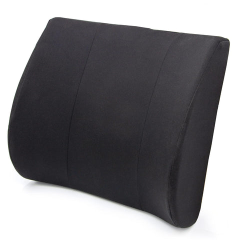 DMI Lumbar Support Pillow for Chair to Assist with Back Support with Removable Washable Cover to Ease Lower Back Pain while Improving Posture, 14 x 13 x 5, Contoured Foam, Standard, Black