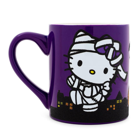 Silver Buffalo Sanrio Hello Kitty Happy Halloween Ceramic Glitter Mug | Large Coffee Cup For Tea, Espresso, Cocoa | Holds 14 Ounces