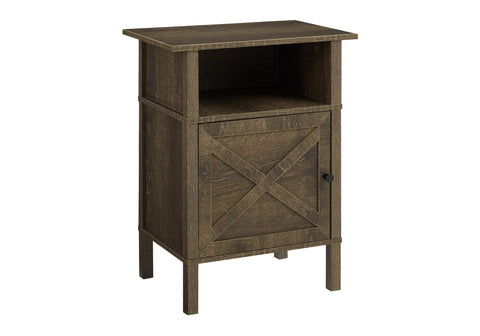 Monarch Specialties I 3811 Accent Table, Side Table, End, Living Room, Small, Storage, Dark Oak Laminate