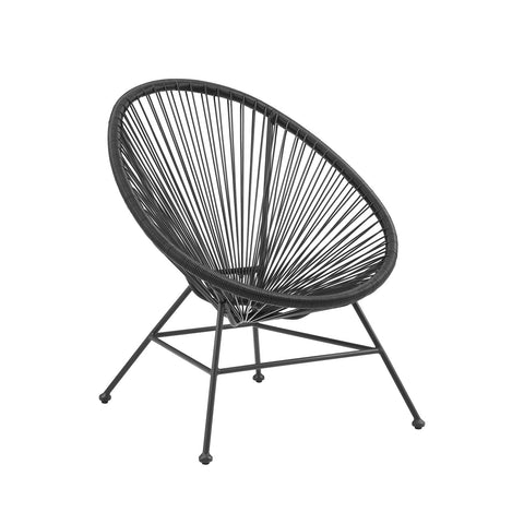 Linon Millicent Single Chair - Black Outdoor Patio Wicker Accent Chair