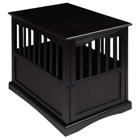 Casual Home Wooden Indoor Dog Crate House Kennel End Table Night Stand Furniture with Lockable Latch for Small to Medium Pets, Black