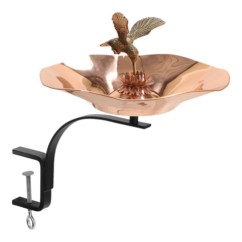 Achla Designs 201-2002 Hummingbird Rail Mount Bracket Birdbath, Polished