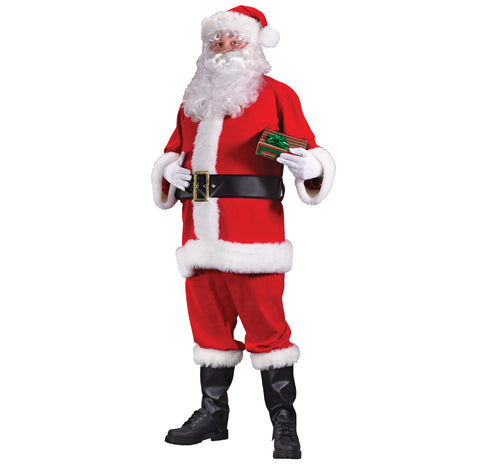 Fun World Costumes Men's Adult Promotional Flanel Santa Suit, Red/White, One Size