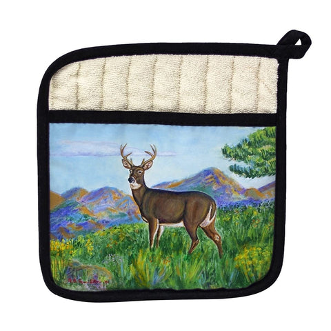 Betsy Drake PT239 Deer in Mountains Pot Holder