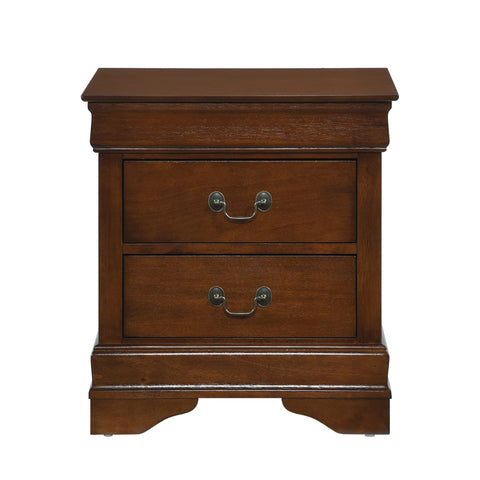 Renly 2-Drawer Brown cherry Nightstand (24.0 in. H x 21.5 in. W x 16.0 in. D)