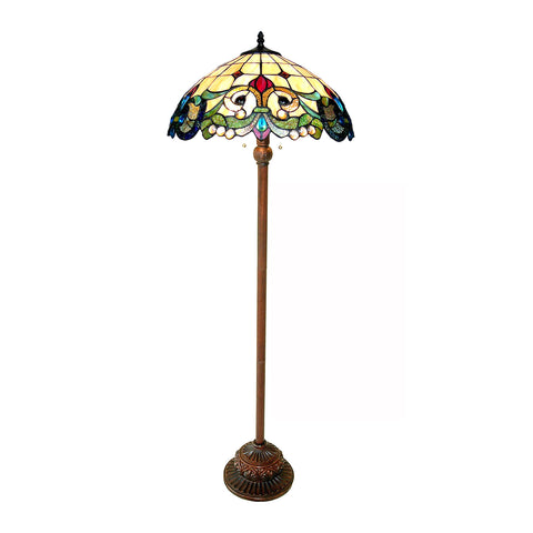 Chloe Lighting CH18767IV18-FL2 Dulce Tiffany-Style 2 Victorian Floor Lamp, 64 x 18 x 18", Multicolor