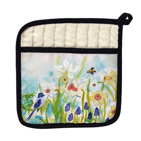 Betsy Drake PT167 Bird & Daffodils Pot Holder