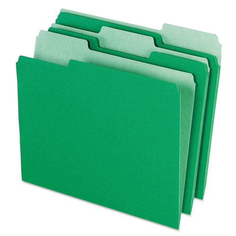 Pendaflex Two-Tone Color File Folders, Letter Size, 1/3 Cut, Bright Green, 100 Per box (152 1/3 BGR)