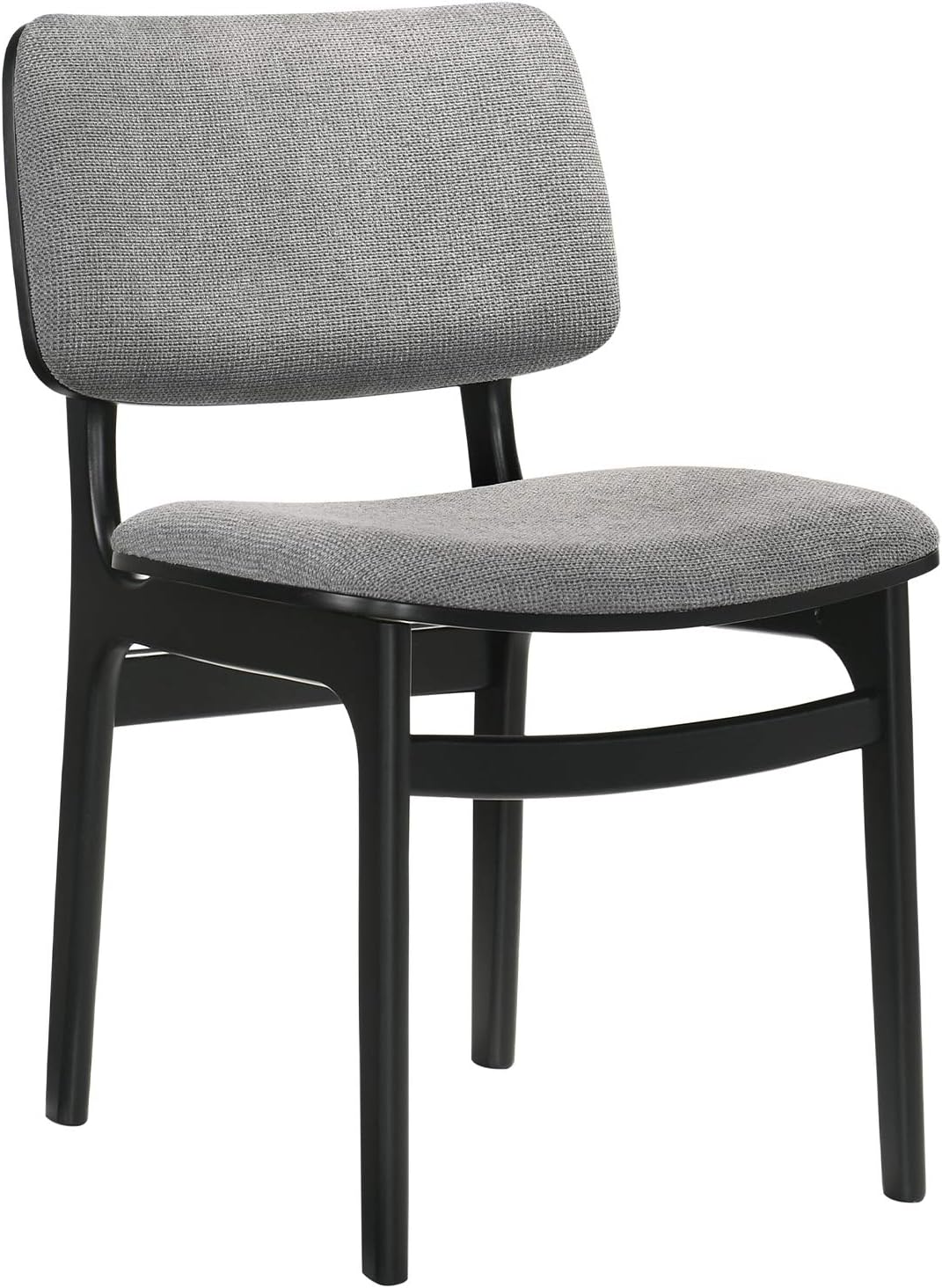 Armen Living Lima Wood Dining Accent Chairs Finish Fabric-Set of 2, 20" Wide, Black/Grey