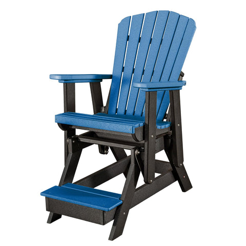 American Furniture Classics Model 515LGB Fan Back Glider in Light Grey with a Black Base Made in the USA