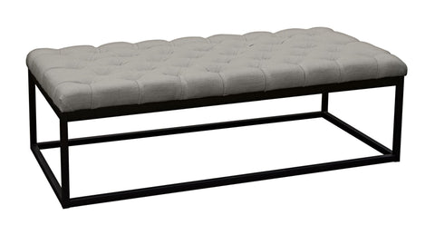 Diamond Sofa Mateo Large Linen Tufted Bench, Gray