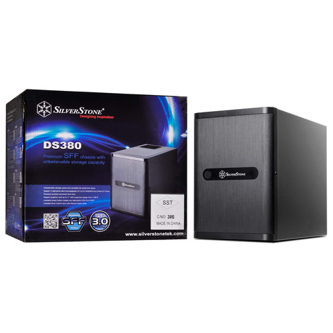 SilverStone Technology DS380B Premium Mini-Itx/DTX Small Form Factor NAS Computer Case, Black Newest Version DS380B-x