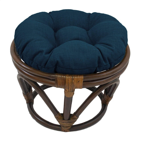 International Caravan Bali Papasan Footstool with Cushion Sea Blue