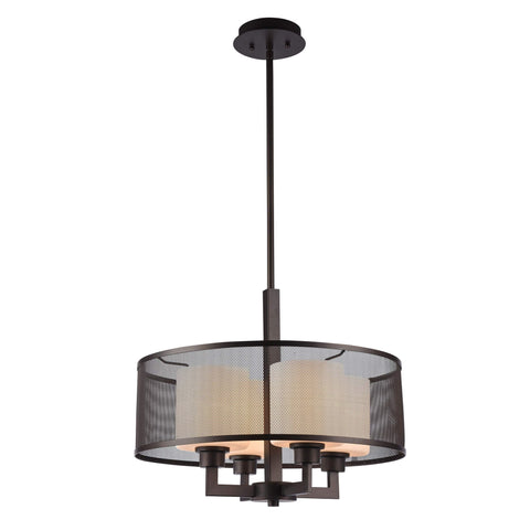 Benjara CH2S034RB19-UP4 Martha Transitional 4 Light Rubbed Bronze Ceiling Pendant 19" Wide, Rubbed Bronze