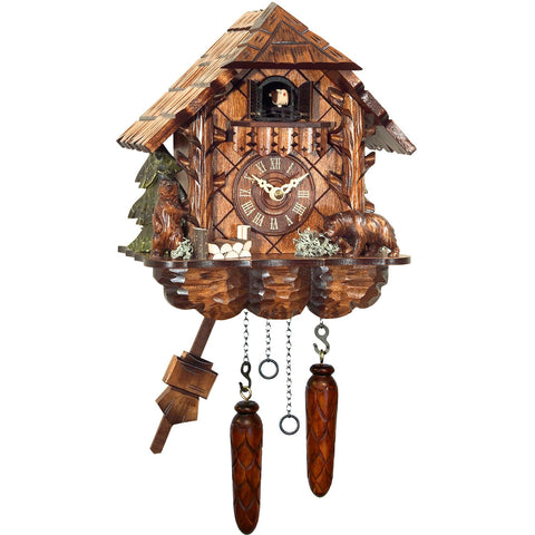 Alexander Taron 404QM Engstler Battery-Operated Cuckoo Clock-Full Size-9.75" H x 9" W x 6.25" D, Brown