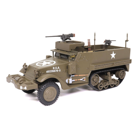 Motor city classics 1:43 Scale Military Diecast Collectible | M3 Half-Track with M2HB Machine Gun | Militaria Diecast Model 24210-44