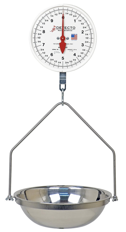 Hanging Dial Scale, 20 Lb Capacity, Fish Pan