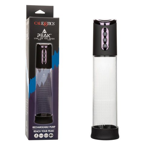 CalExotics Peak Rechargeable Male Penis Pump for Men Vacuum with 4 Powerful Automatic Suctions and Easy Grip for Single-Handed Use - SE-5500-25-3