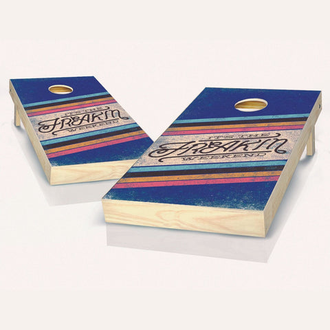 Skip's Garage Freakin Weekend Cornhole Set - 2x4 Boards (All Weather Bags) - Include Edge Lights + Score Tower