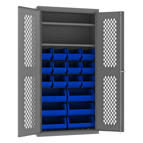 Durham EMDC-361872-18B-2S-5295 Bin Cabinet, 72" Overall Height, 36" Overall Width, Total Number of Bins 18