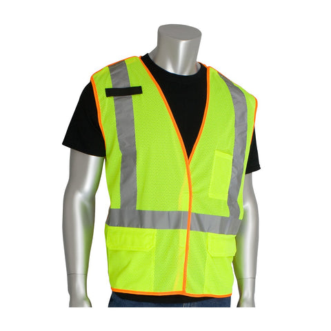PIP 302-0210-LY/XL ANSI Class 2 and CAN/CSA Z96 X-Back Breakaway Mesh Vest