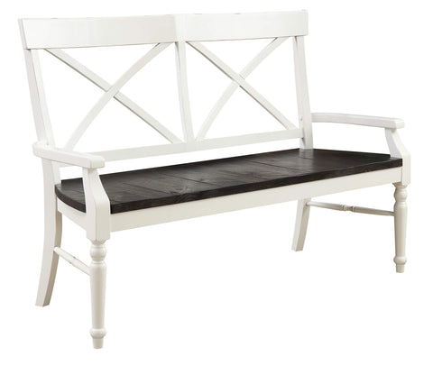 Wallace & Bay Maddox Dining Bench, Brown & Distressed