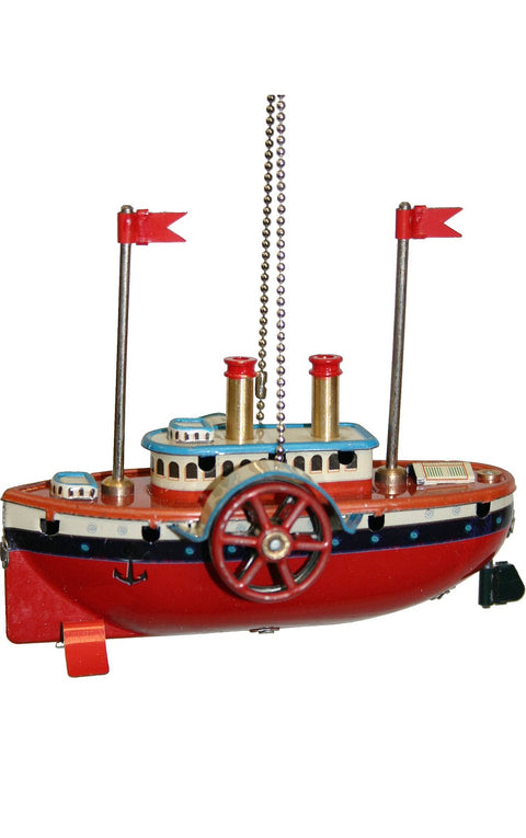 Alexander Taron Importer MM276 - Collectible Tin Ornament - Steam Boat - 3.25"" H x 3.5"" W x 2"" D